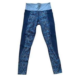 Athleta Tapestry Chaturanga Town Leggings Pants Blue Gray